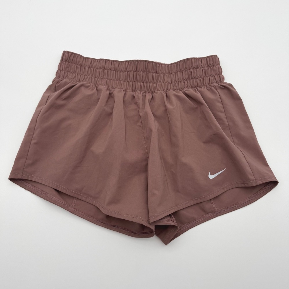 Nike Dri-FIT Women Running Shorts Mauve Smocked Waistband XS